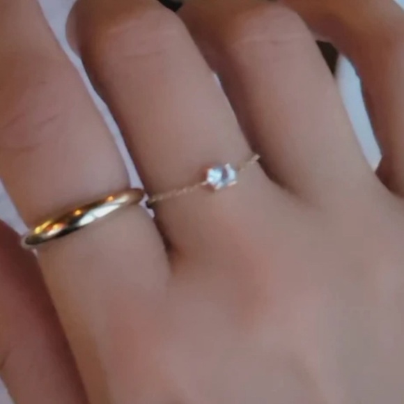 CLAIRE JEWELRY & CO NEW! Catina Solid 14K Chain Ring White Sapphire 0.25ct 4mm - Picture 11 of 11